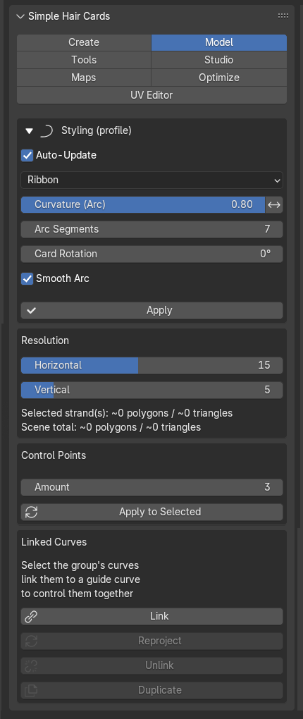 Model tab panel