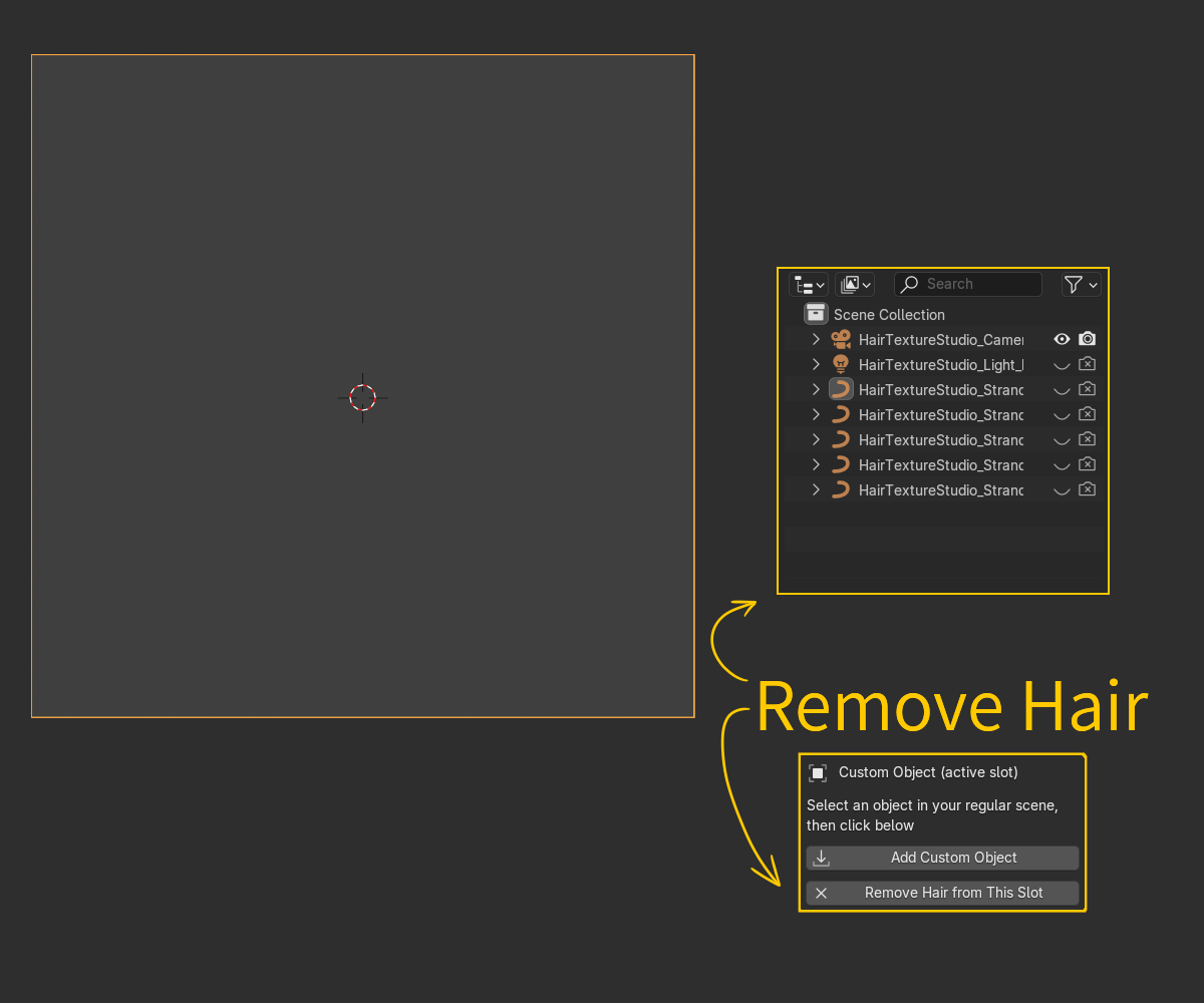 Outliner with the Render icon disabled on the addon's objects